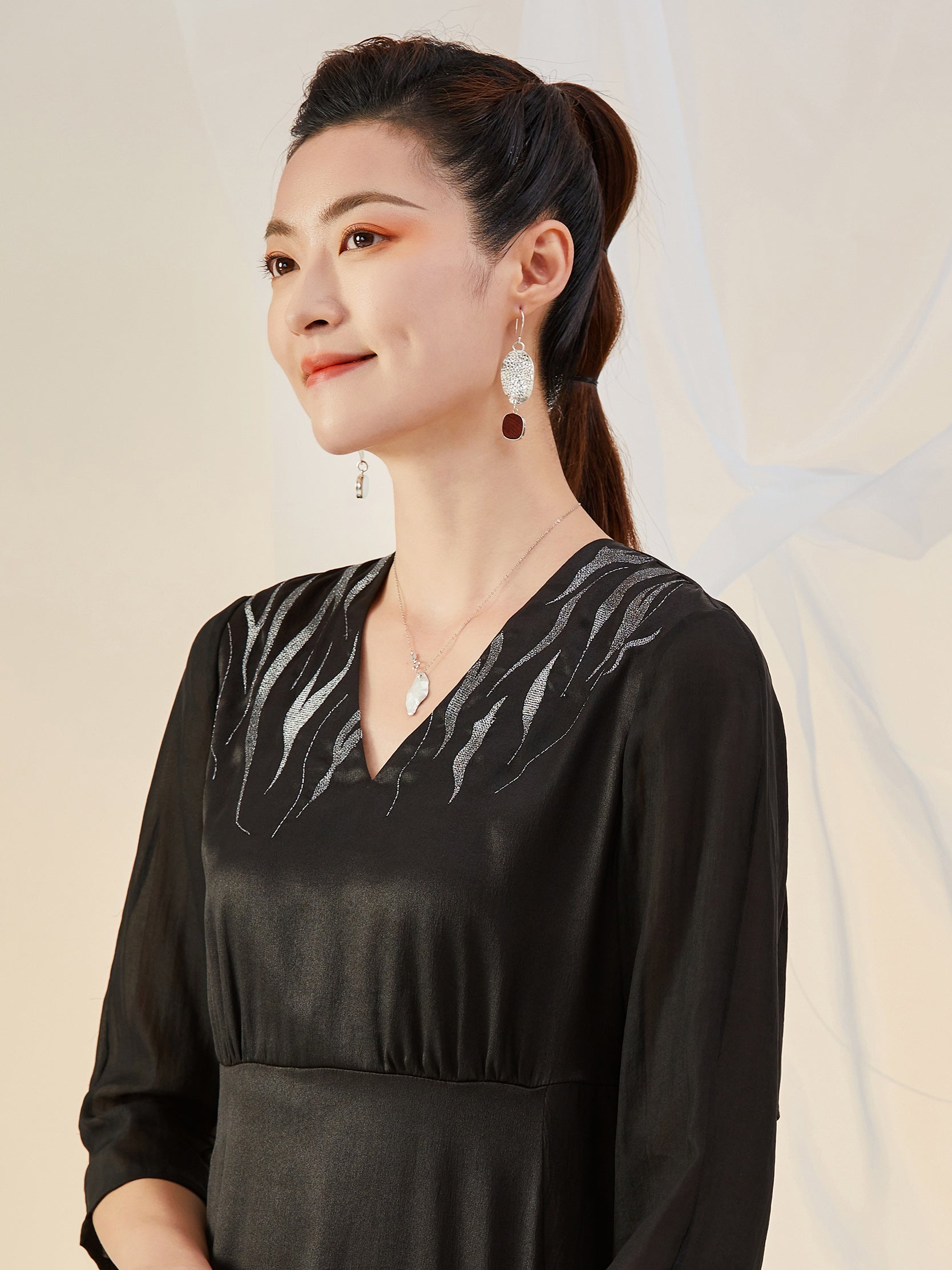 Clip-on925Cuivre blanc earrings