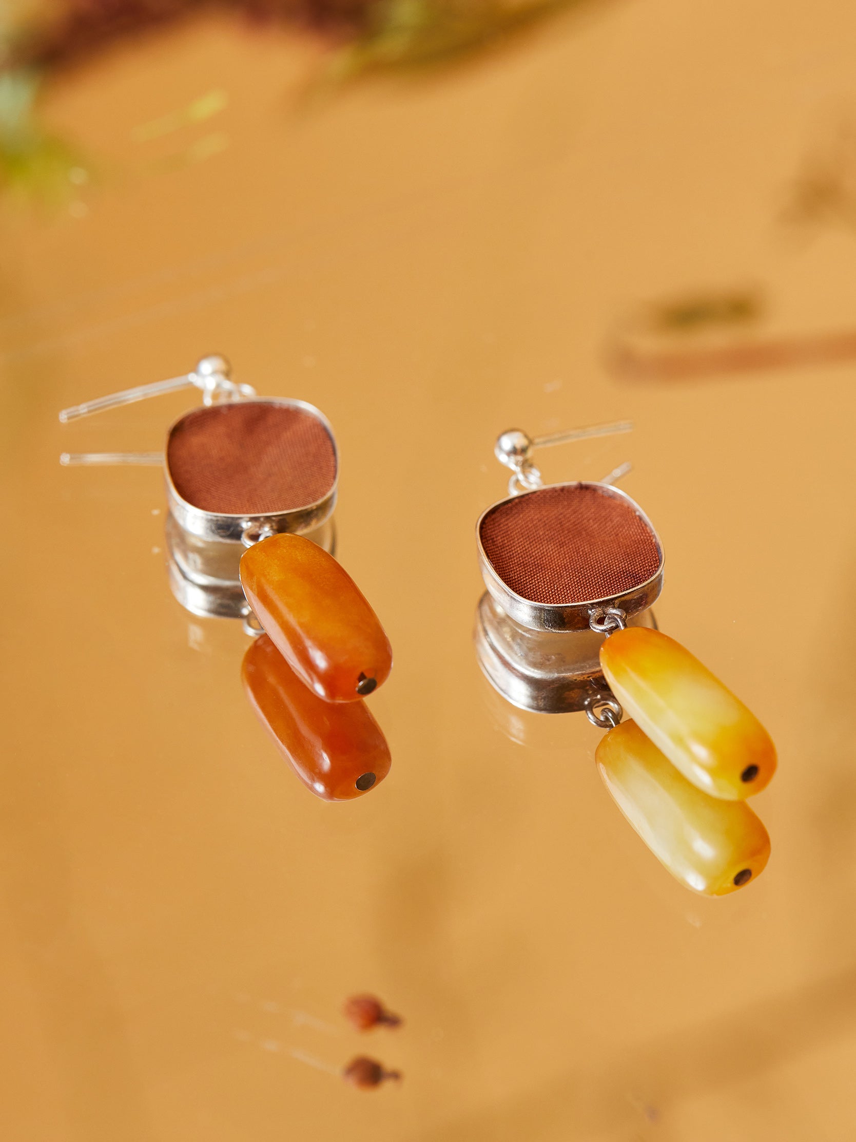 Clip-on925Cuivre blanc earrings