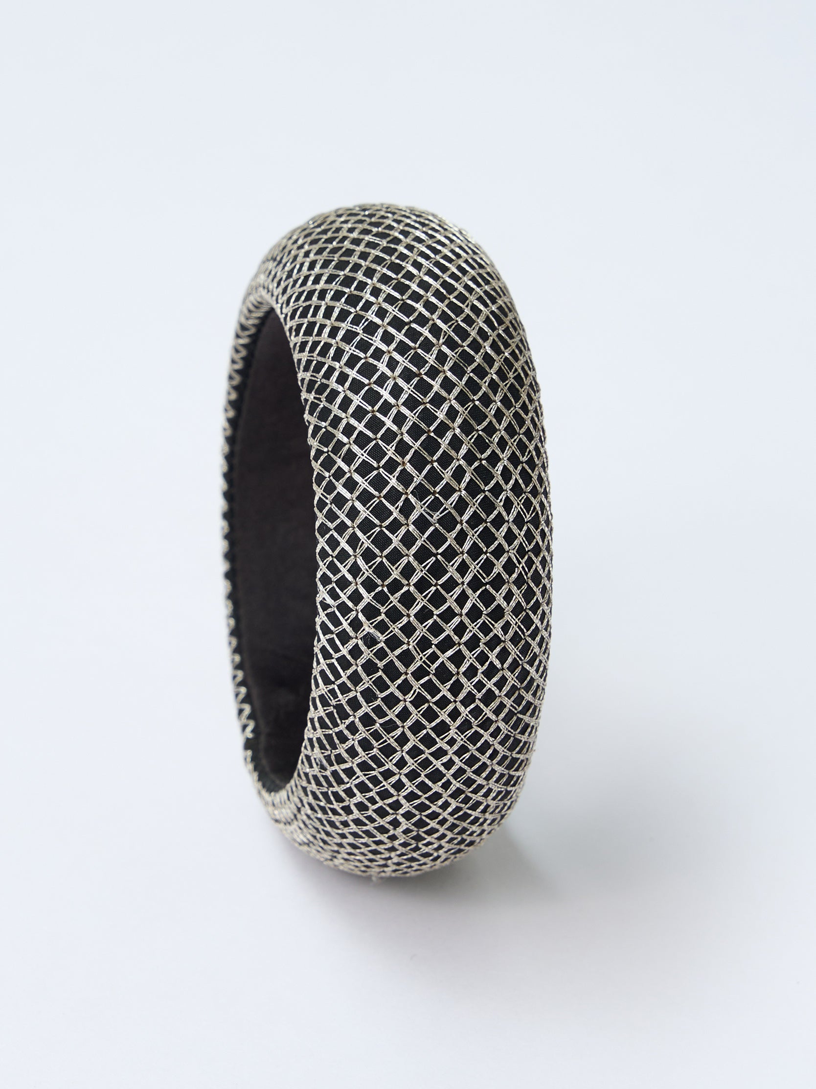 Gambiered canton silk embroidered bangle