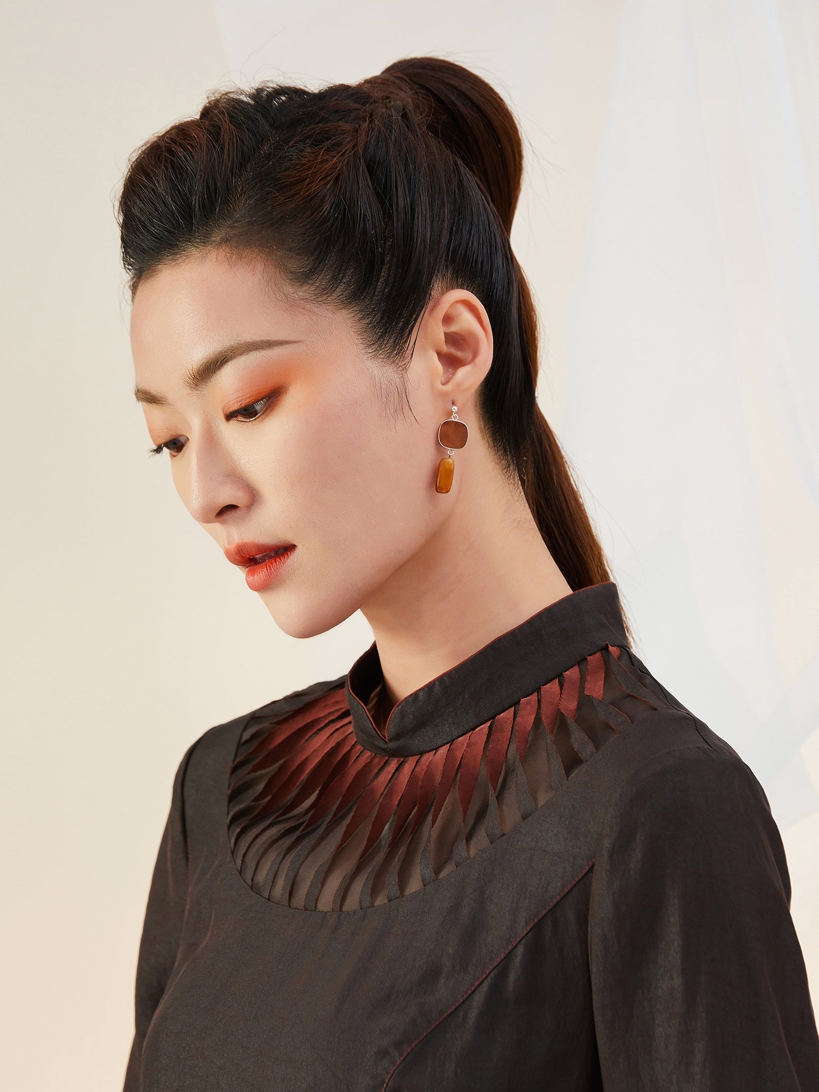 Clip-on925Cuivre blanc earrings