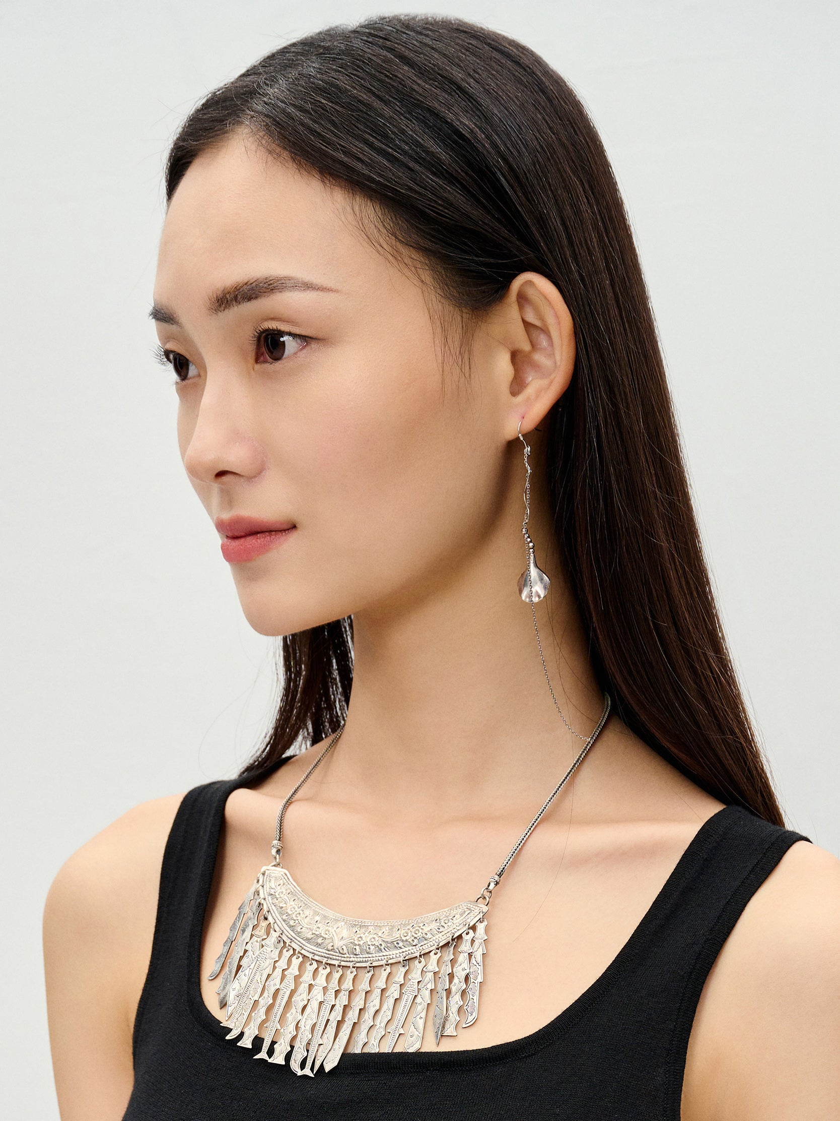 925Sterling silver, amethyst, white brassEarrings