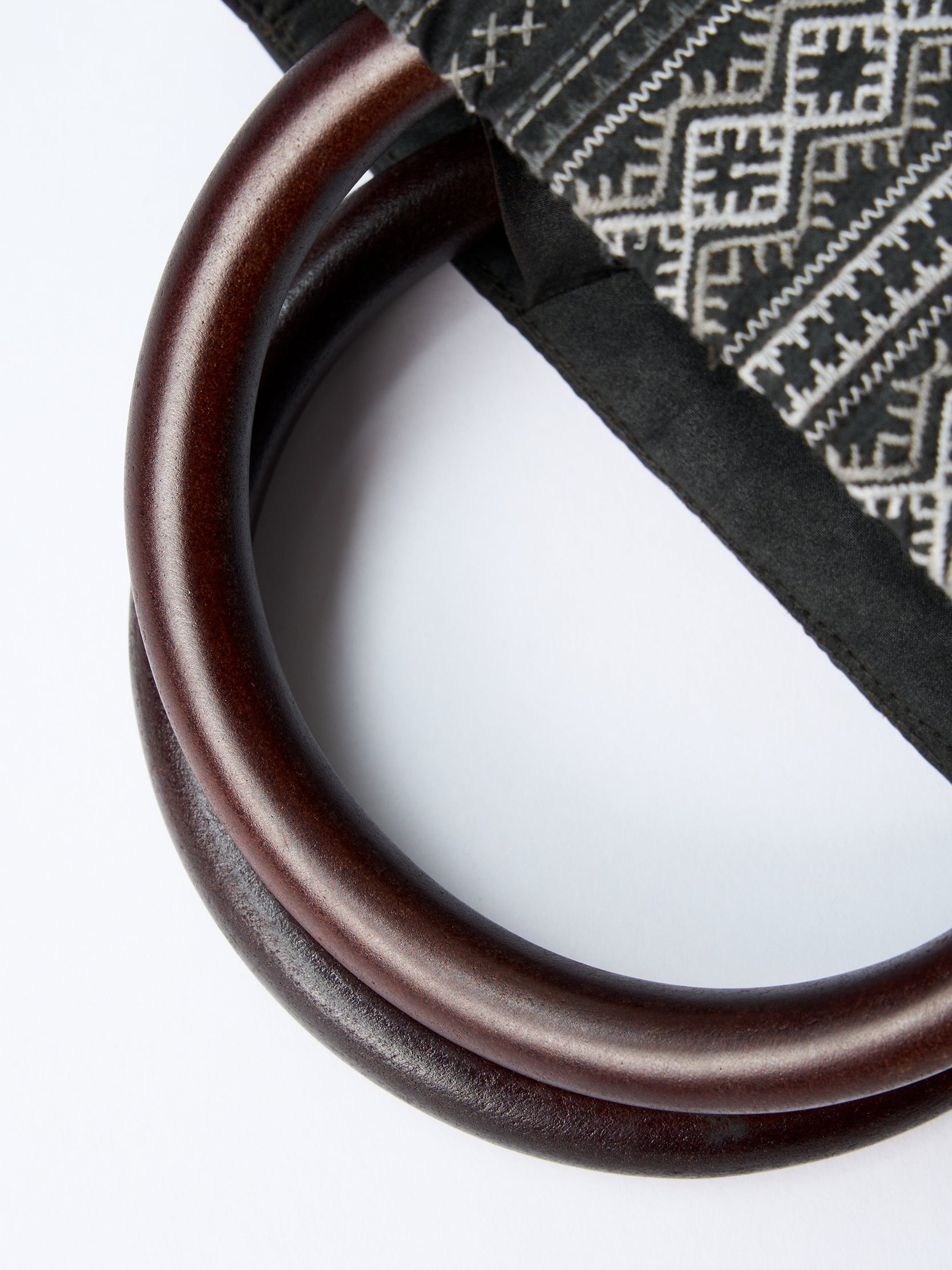 Gambiered canton silk embroidered handbag