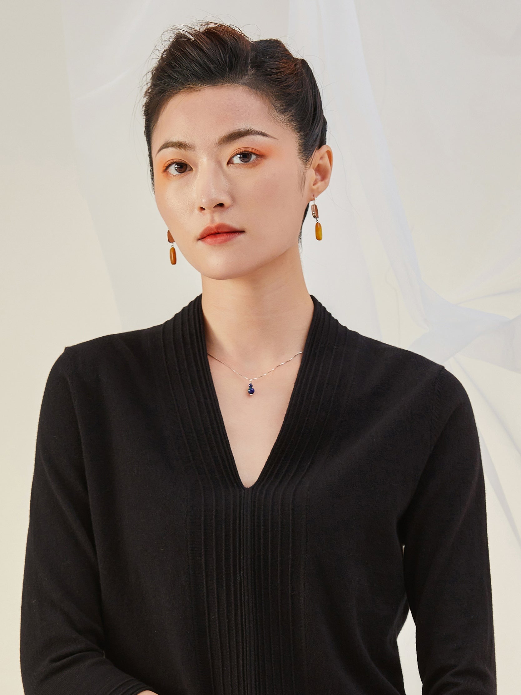 Clip-on925Cuivre blanc earrings