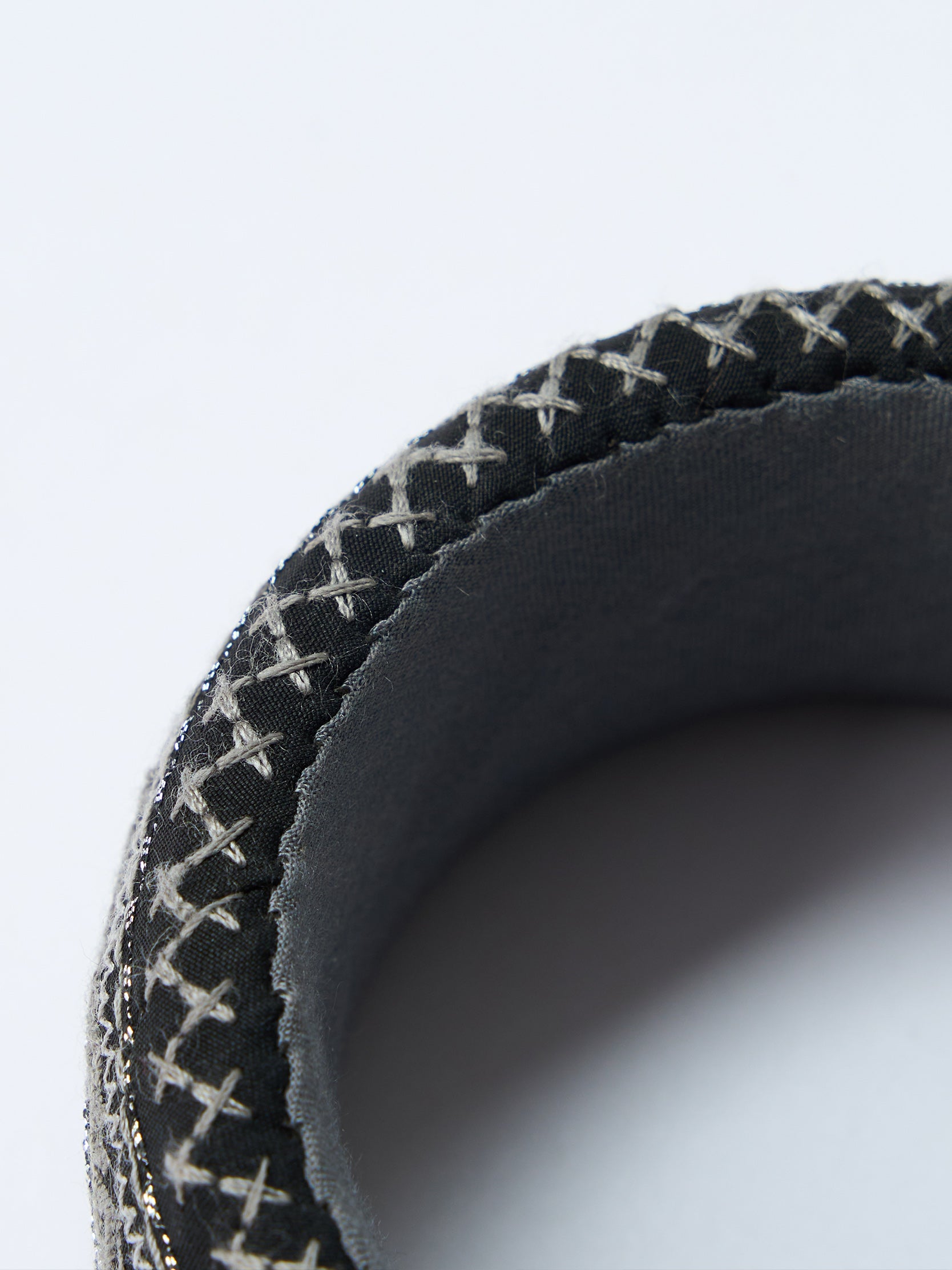 Gambiered canton silk embroidered wide bangle